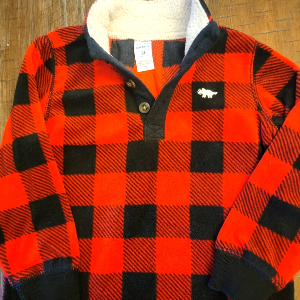 Red plaid pull over sweater